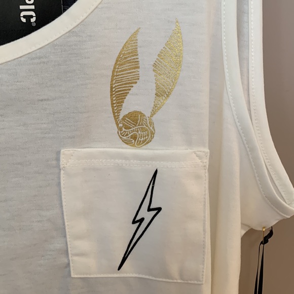Harry Potter Golden Snitch Pocket Cream tank top with sheet back panel - Picture 3 of 8
